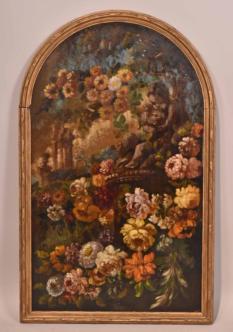 Oil on Masonite, Fete Galante Floral Still Life (1 of 5)