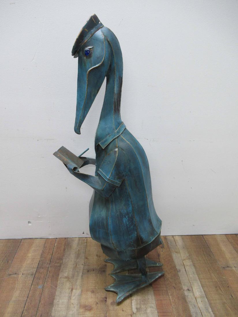 Patinated Copper Score-Keeping Pelican Sculpture (1 of 5)