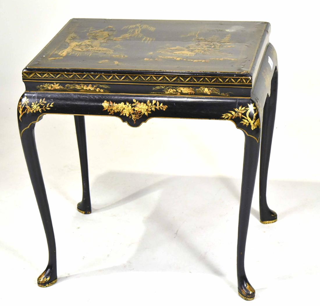 Chinese Black-and-Gold Lacquer Side Table (1 of 7)