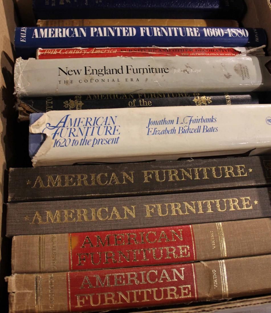 Fourteen Books on American Furniture and Antiques: Including, American Painted Furniture, Duncan Phyfe, and Philadelphia Furniture. All books sold "as is." No guarantees made about number of books in lot or condition of books. No returns or refunds.