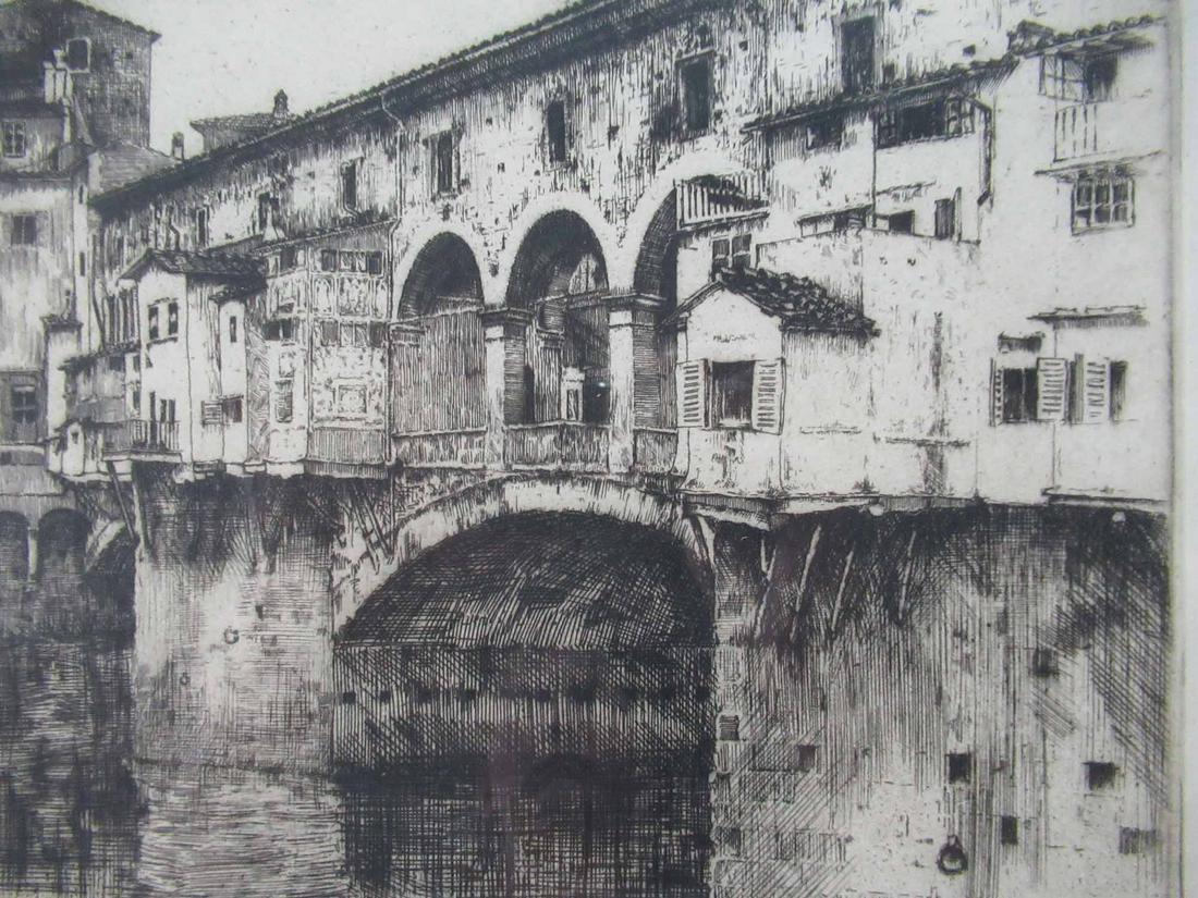 Ernest D. Roth Etching: Ernest D. Roth Etching of Venice Canal 1907,used good condition, framed size 18" x 16 1/2"