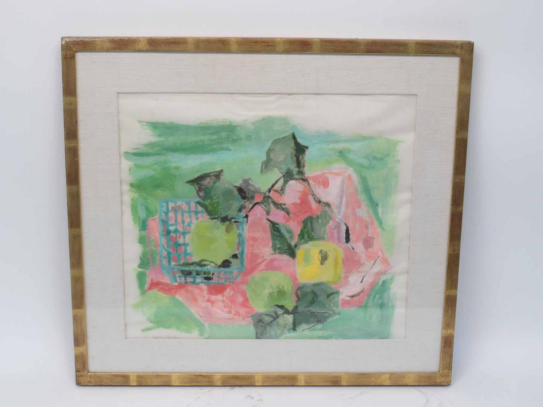 Watercolor, Andre Ruellan, Abstract Still Life: Watercolor, Andre Ruellan, Abstract Still Life. Used condition, Distressed. Framed size 23 3/4" tall x 26" wide