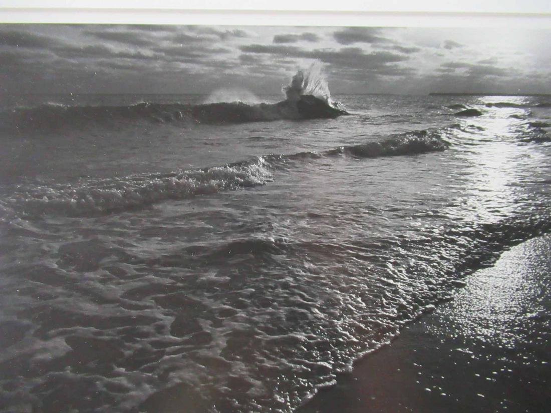 Alison Shaw Seascape Print: Alison Shaw Seascape Print titled Lucy Vincent Beach 1983. Used condition. framed size 14 1/4" x 18 1/4"