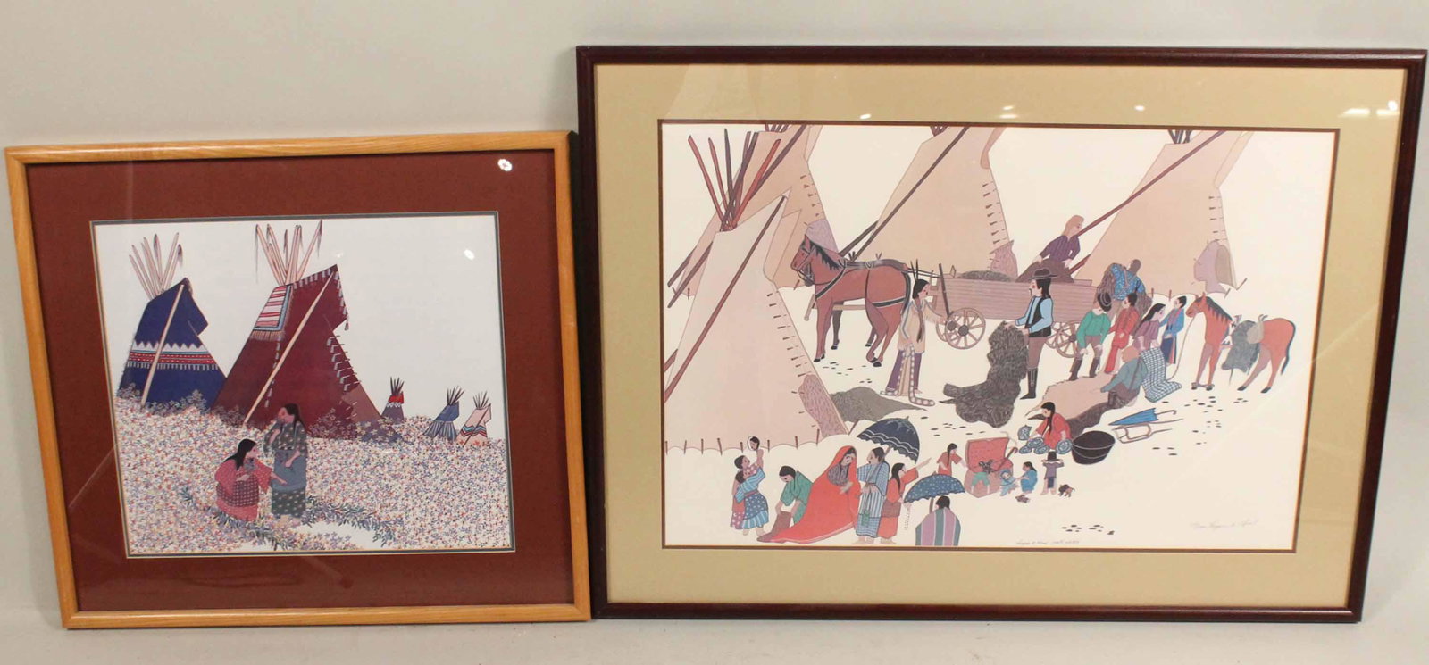 Two Native American Prints Virginia A. Stroud: 20th Century. Provenance: The Collection of the Estate of Elayne and Monroe Weinstein, Poughkeepsie, NY.
