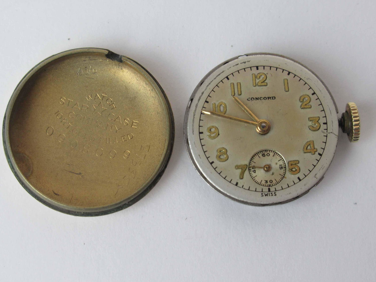 Cortland Concord Watch Co. Ladies Wrist Watch: Cortland Concord Watch Co. Ladies Wrist Watch Swiss made fifteen jewel with 10 kt gold plated back, used condition, wear, worn, unknown working condition.