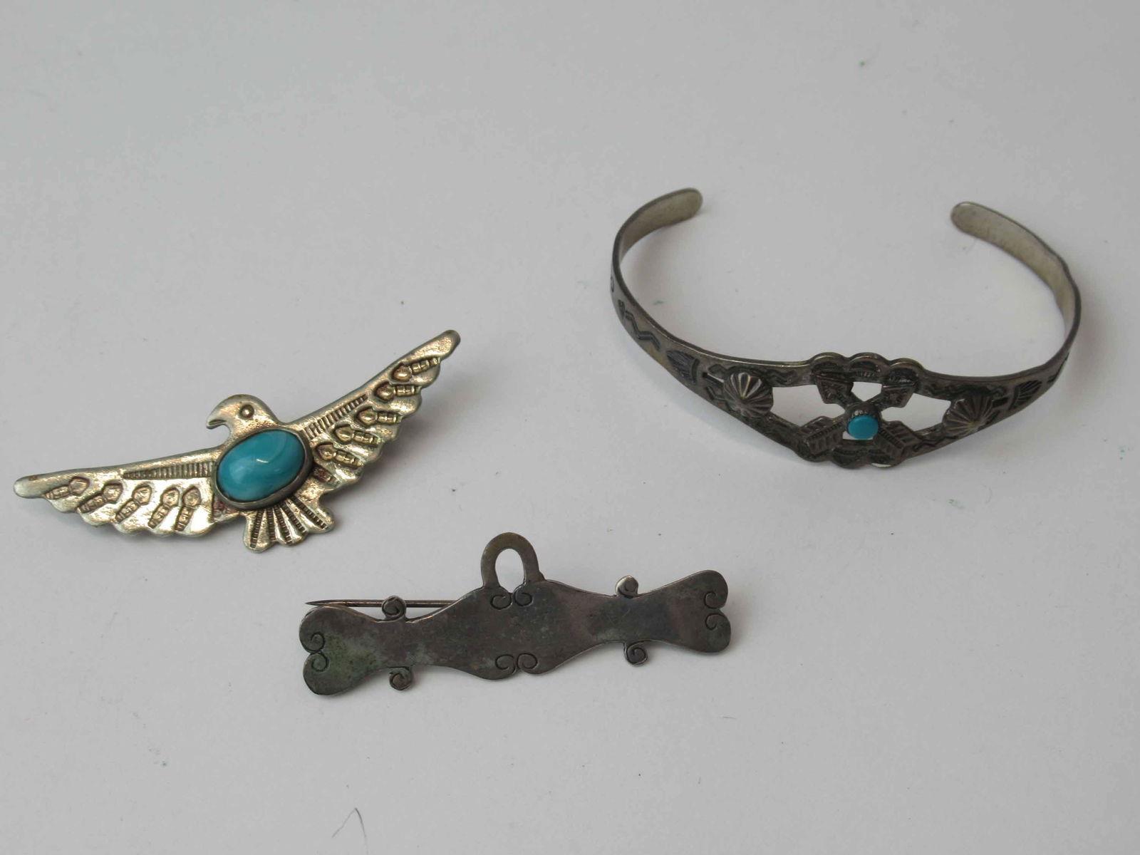 Sterling Silver Southwestern Bangle Bracelet (1 of 6)