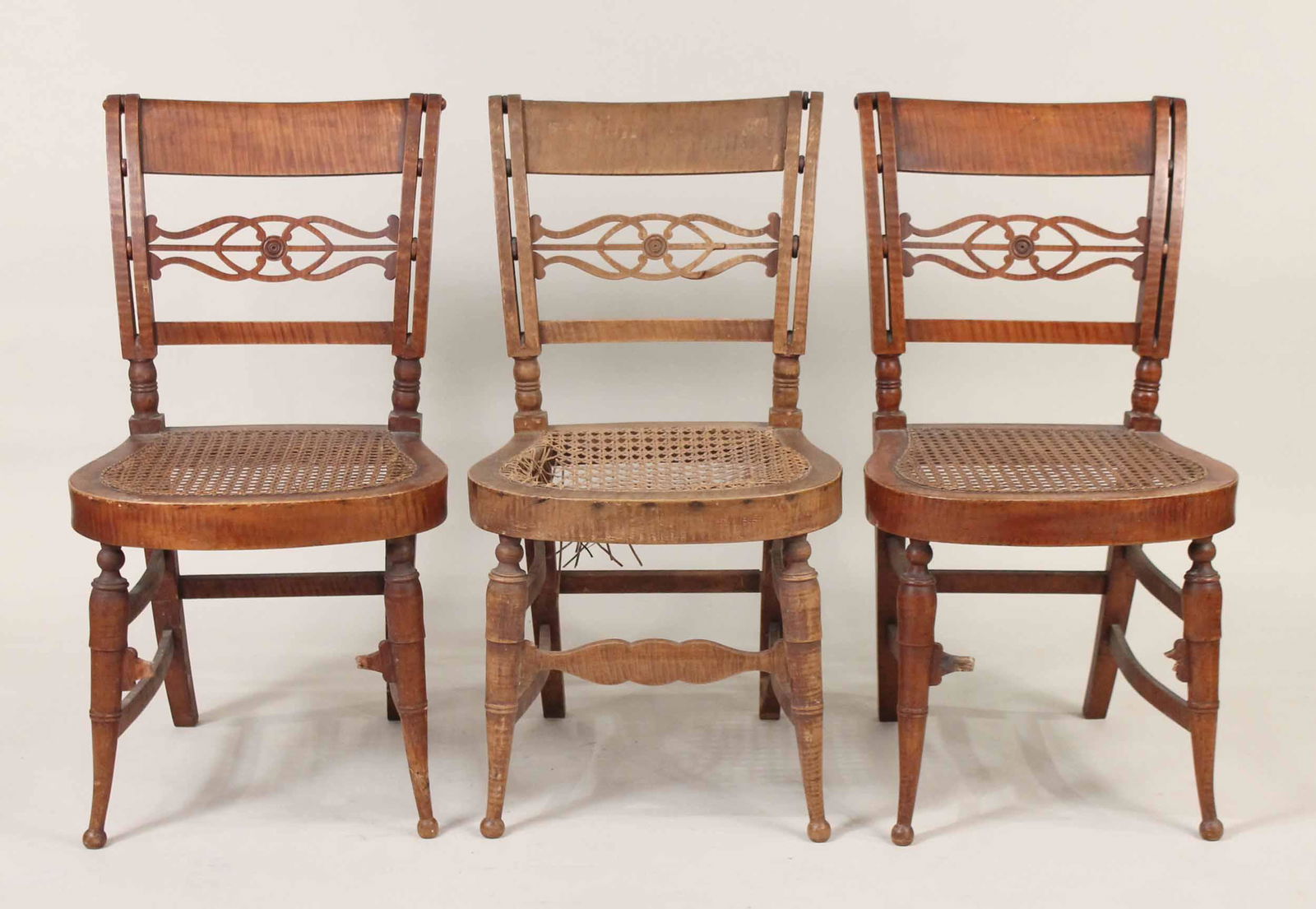 Three Curly Maple Fancy Chairs (1 of 7)