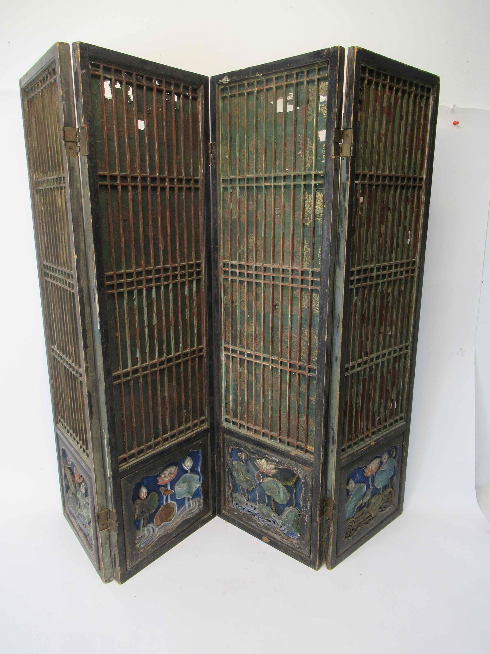 Oriental Style Four Panel Dressing Screen (1 of 11)