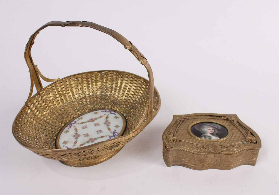 Two Porcelain Mounted Gilt Metal Table Articles (1 of 7)