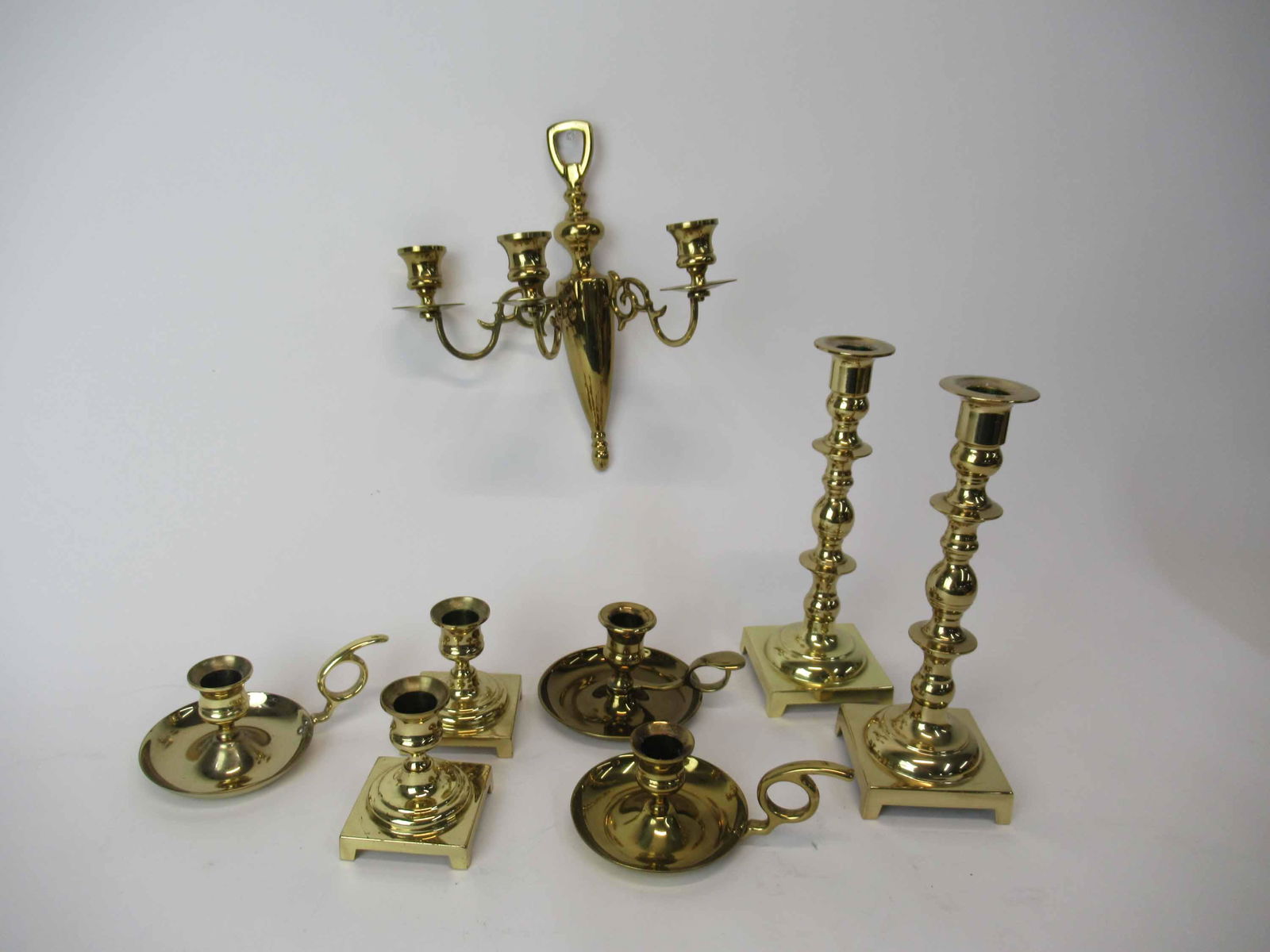 Group of Assorted Brass Candlesticks (1 of 7)