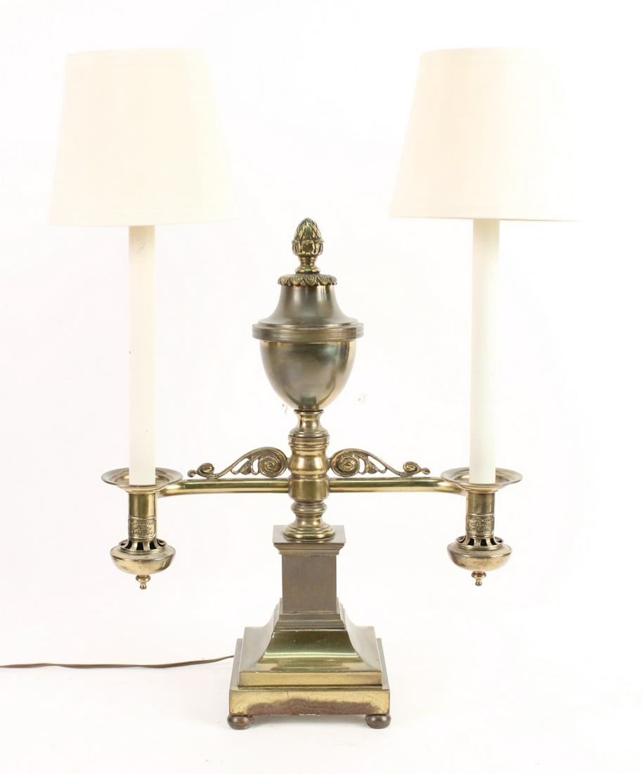 Double Arm Brass Argand Lamp (1 of 5)