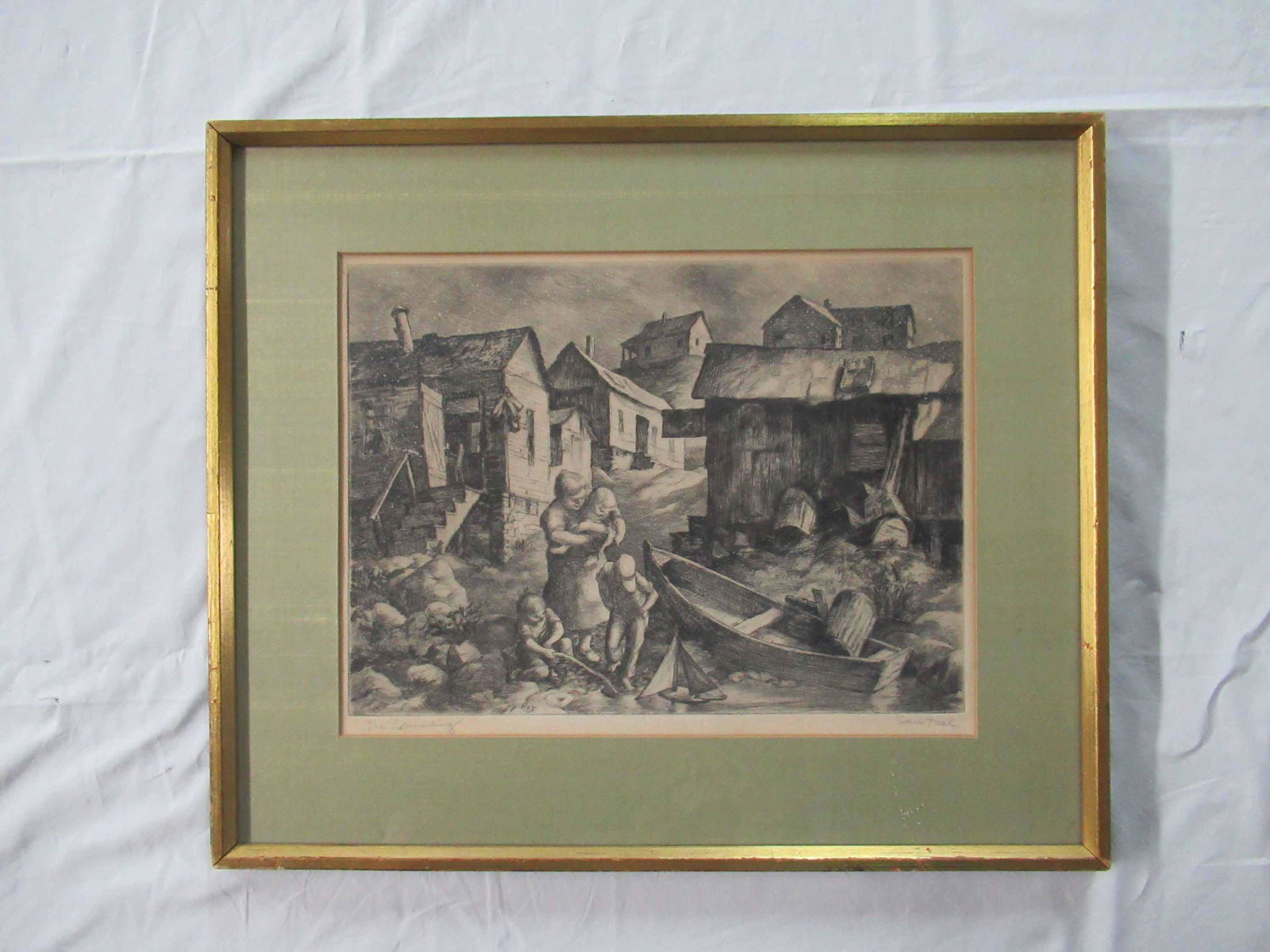 Sam Thal Etching Titled The Launching (1 of 4)