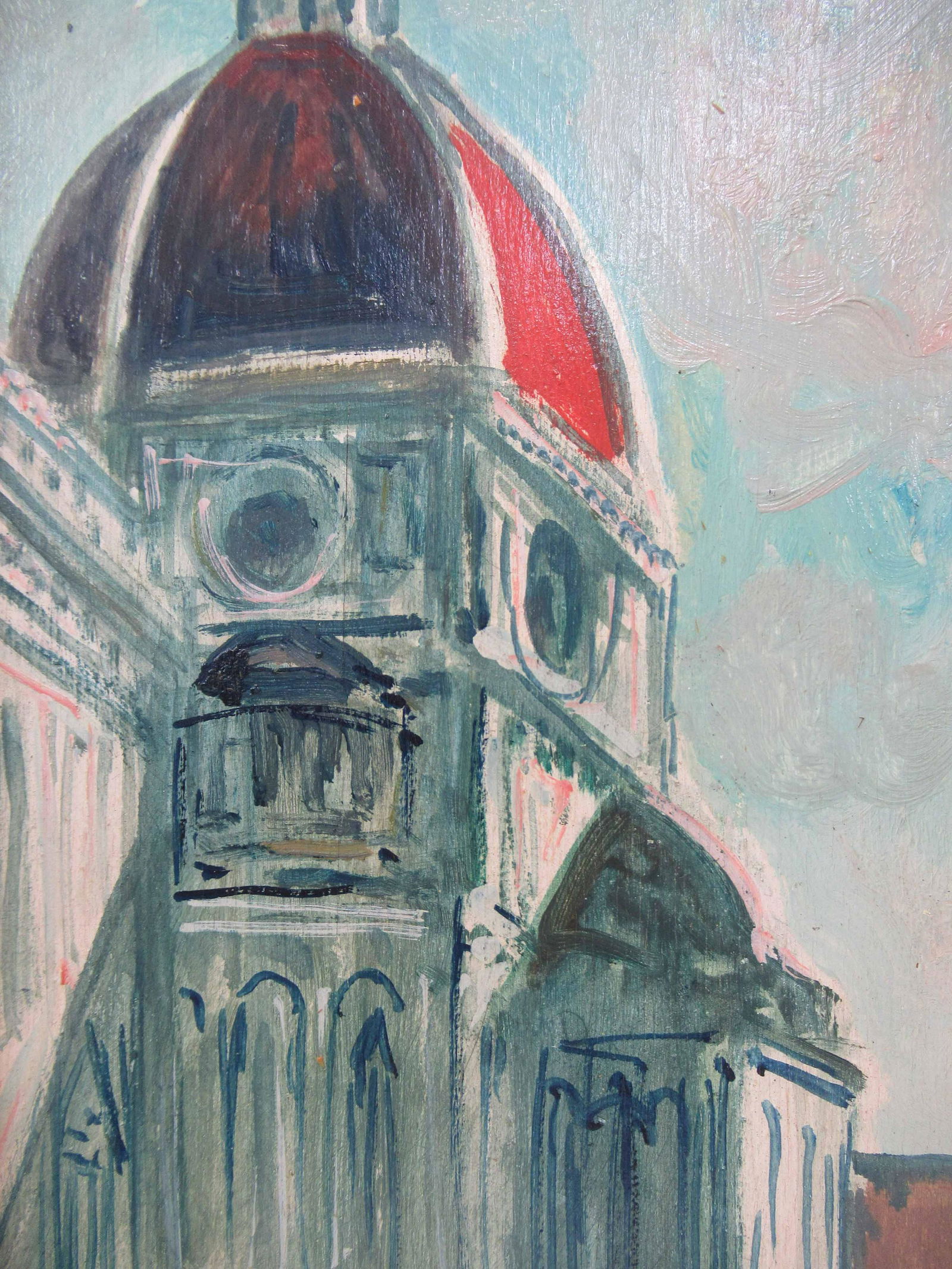 Silvo Polloni Oil on Board Florence Cityscape (1 of 5)