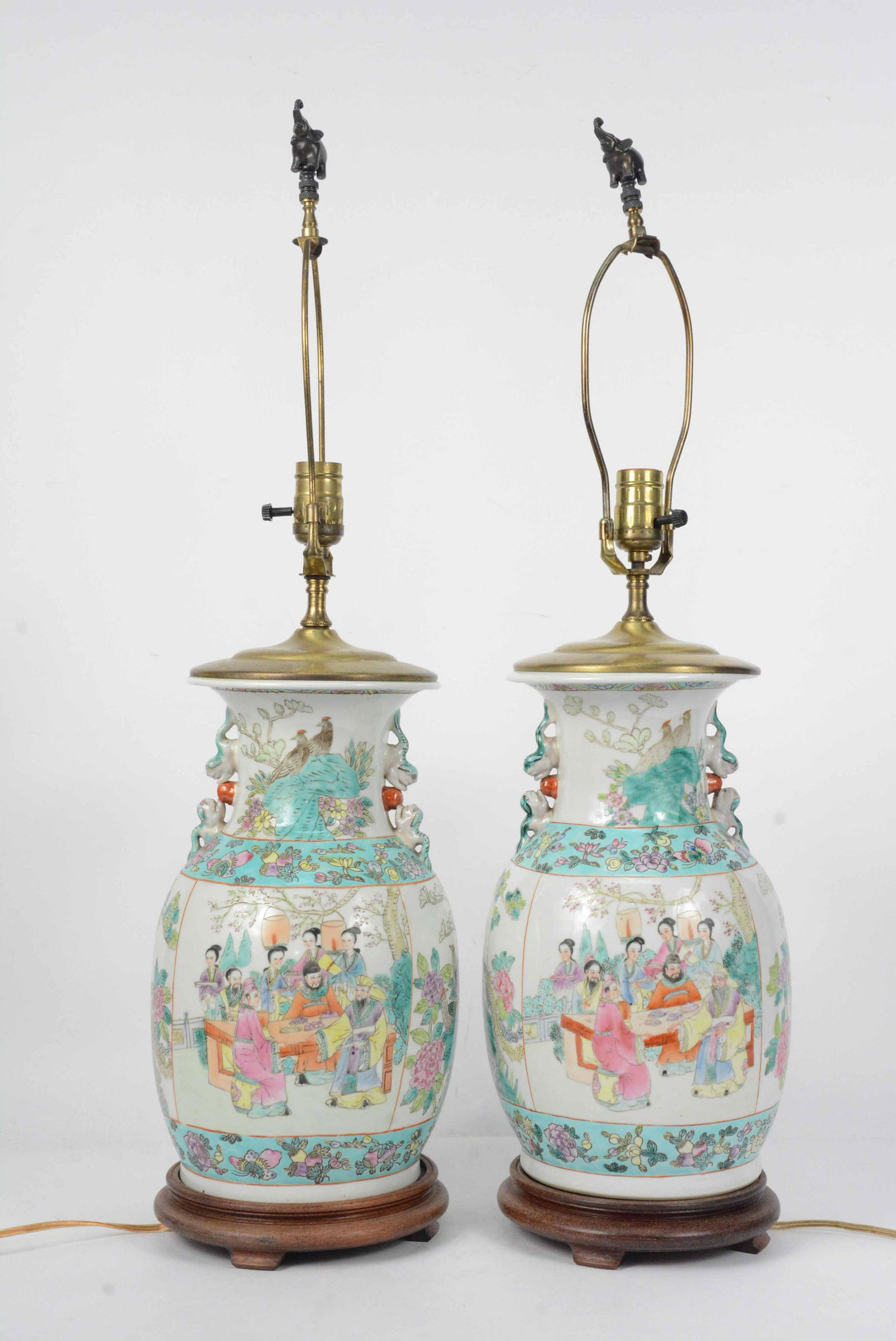 Pair of Chinese Export Mandarin Pattern Vases (1 of 11)