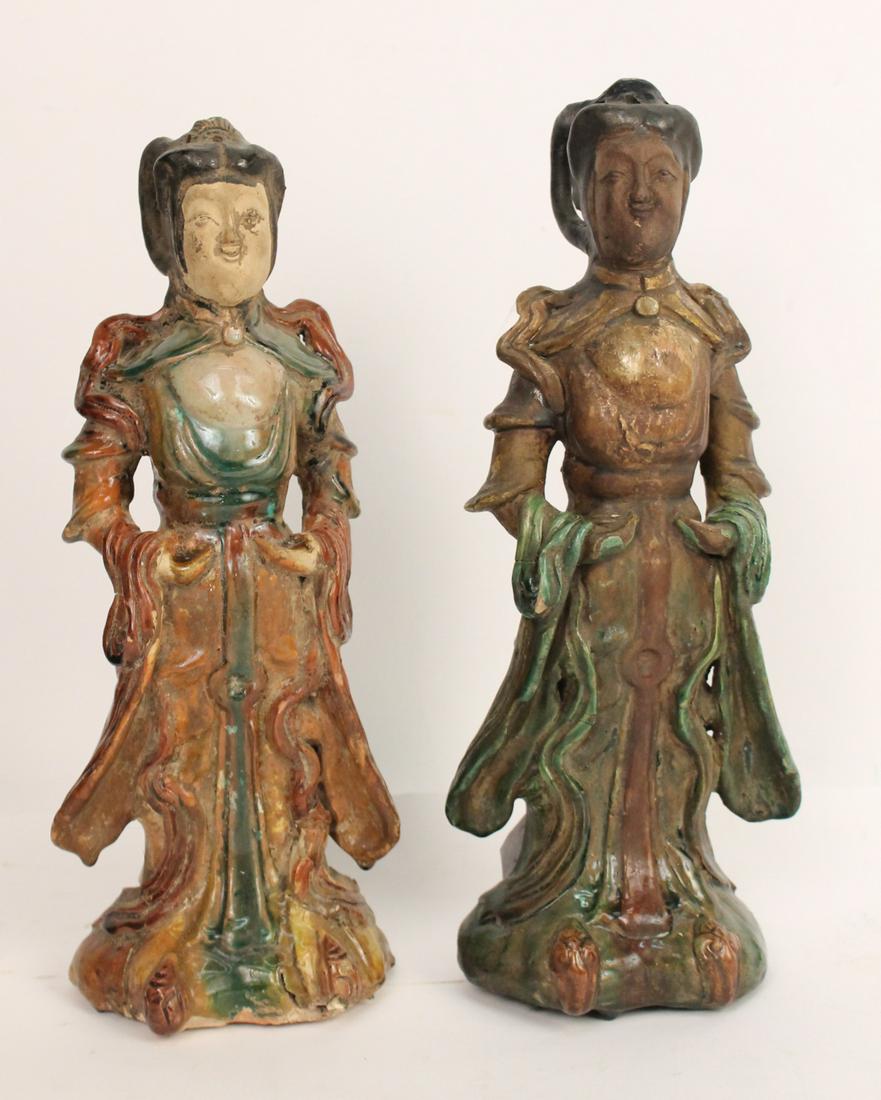 Two Chinese Glazed Pottery Figures (1 of 8)
