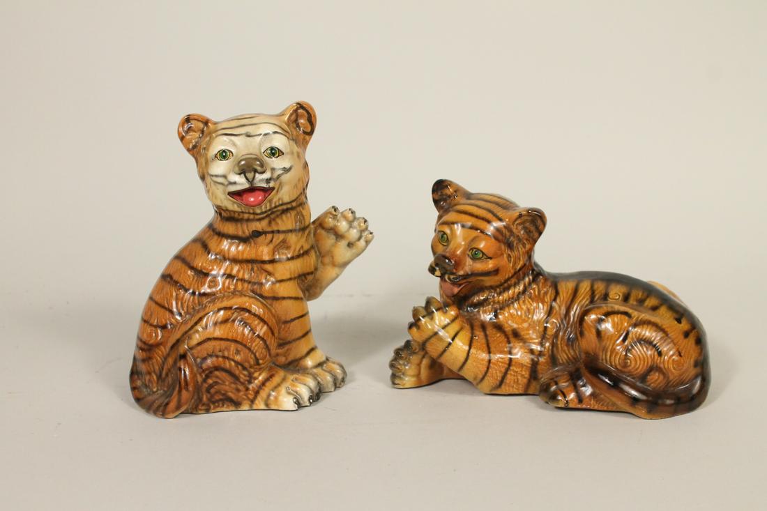 Two Ceramic Tiger Figurines (1 of 4)