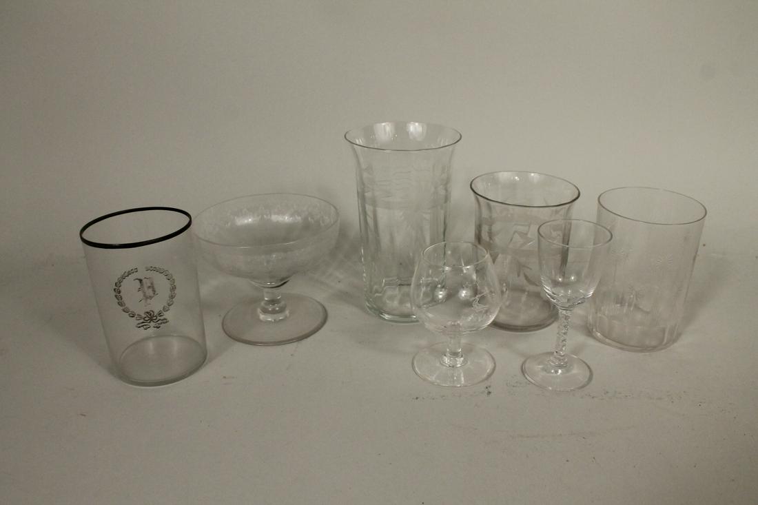 Group of Assorted Etched Glassware (1 of 5)