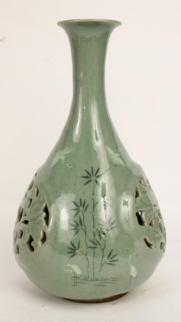Asian Green Celadon Vase (1 of 3)