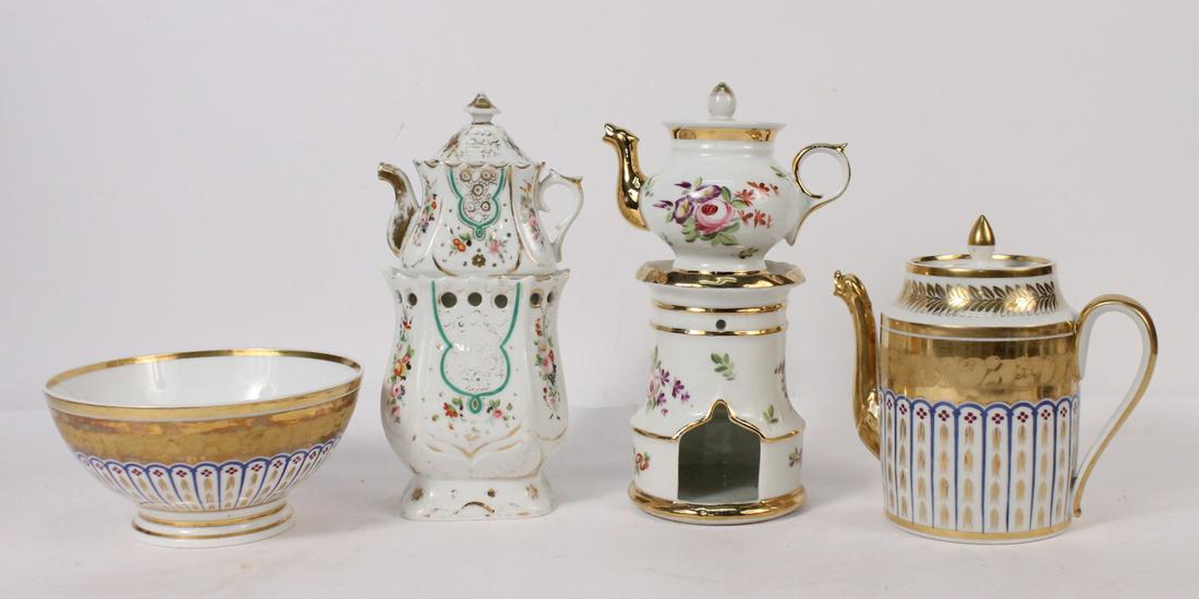 Two French Porcelain Teapots on Burner Stands (1 of 5)