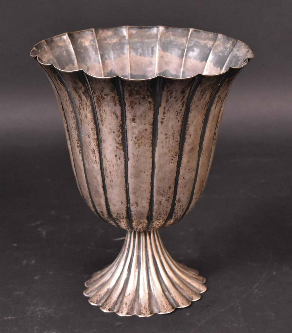 J. Braun Sterling Hand Hammered Fluted Vase (1 of 10)