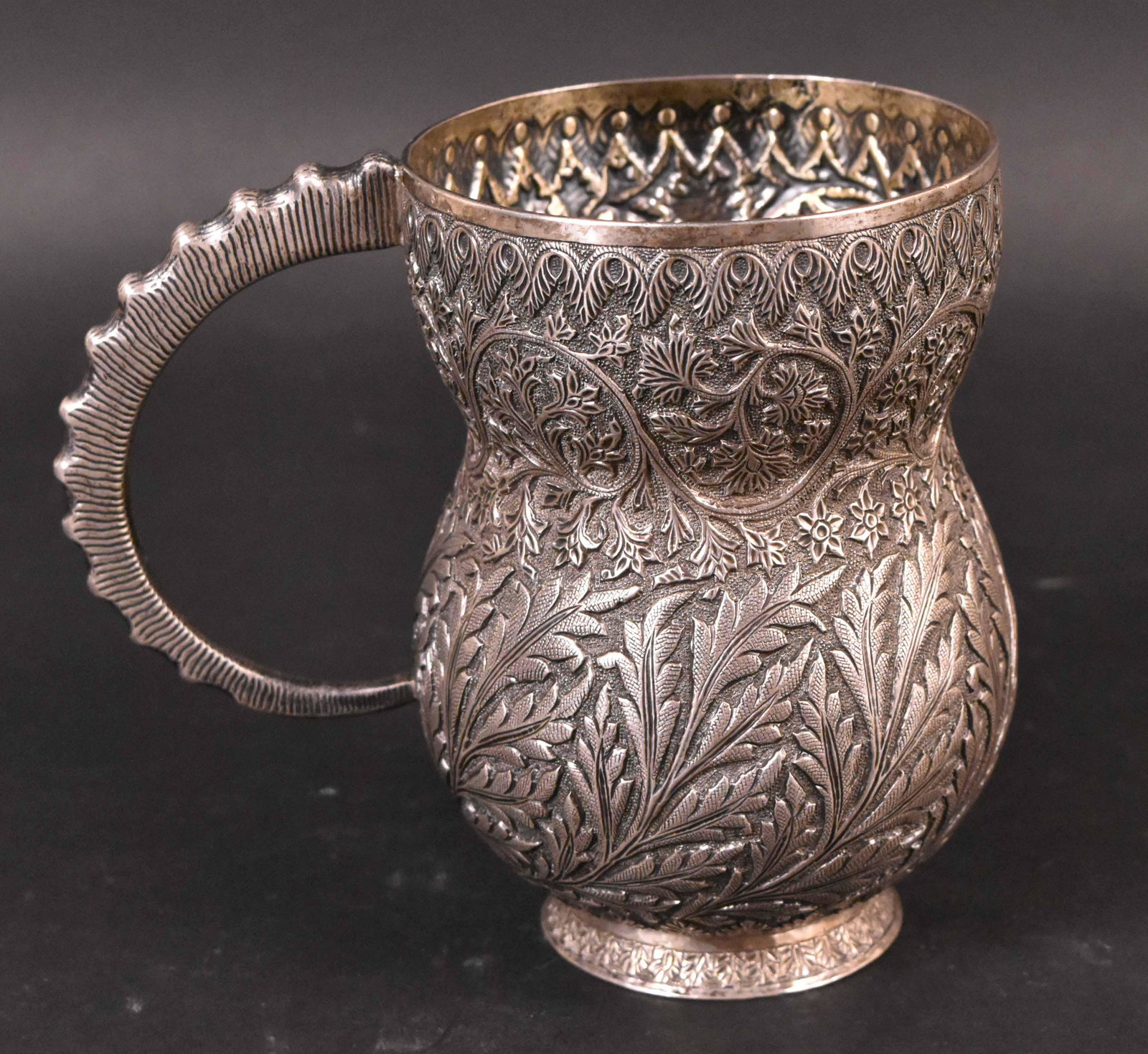 Indian Silver Baluster Form Handled Mug (1 of 7)