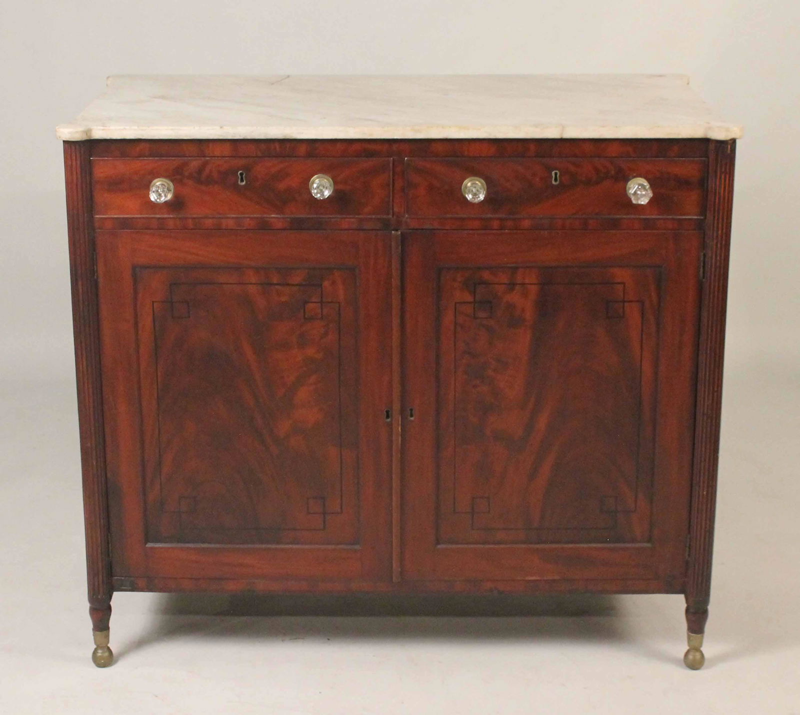 Duncan Phyfe Style Marble Top Mahogany Server (1 of 9)