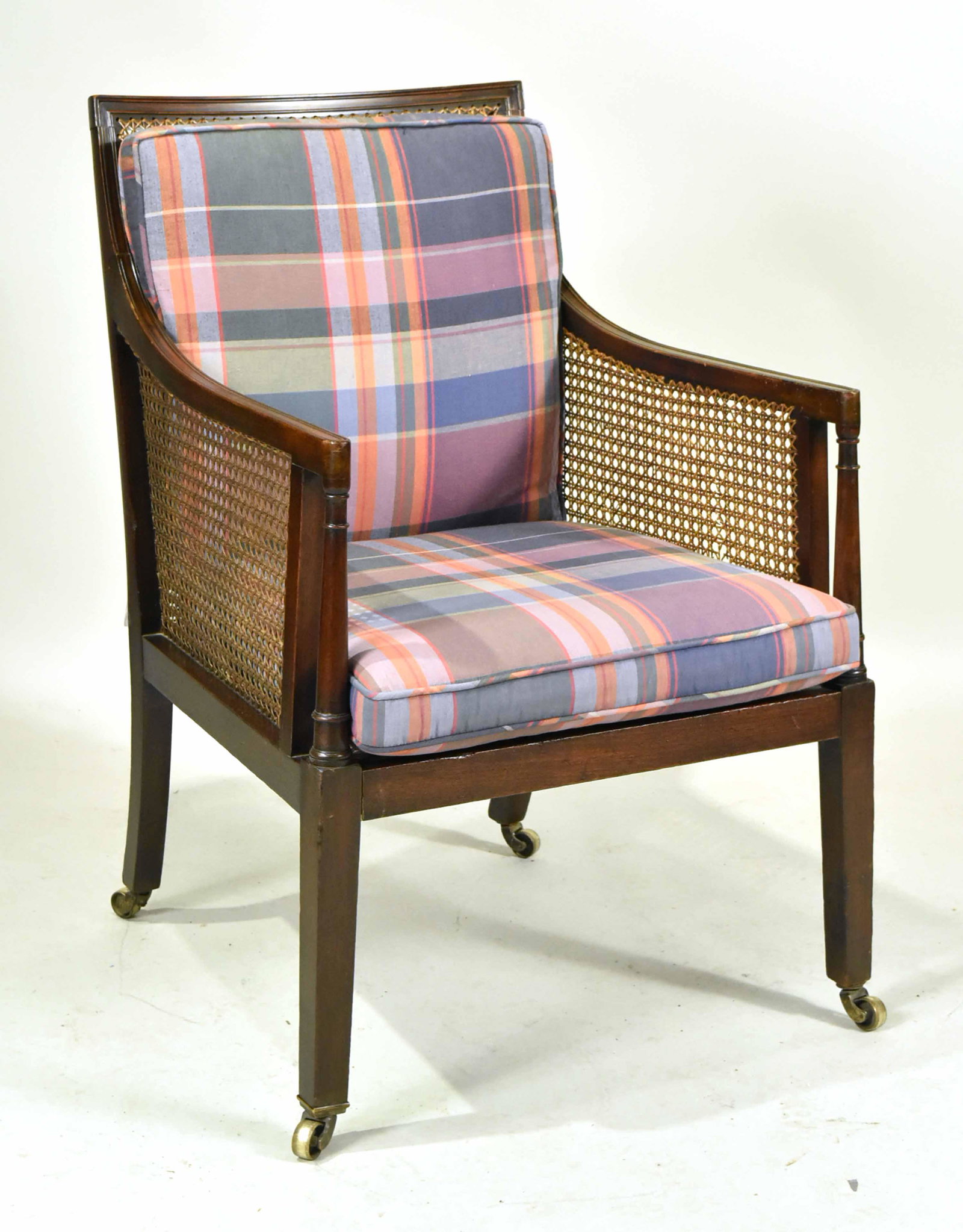 Regency Mahogany Caned Seat Library Armchair (1 of 4)
