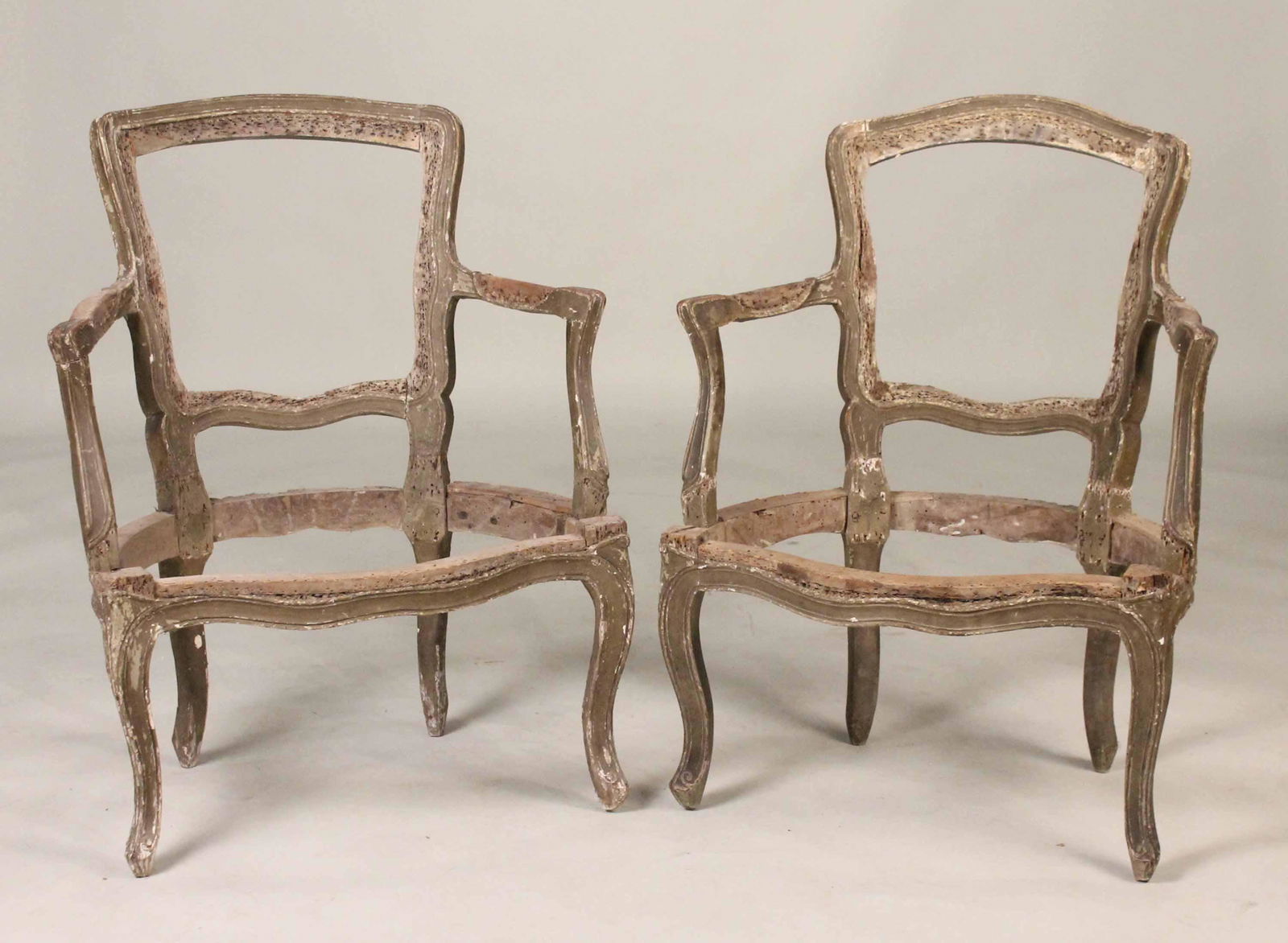 Pair of Louis XV Painted Fauteuil Frames (1 of 7)
