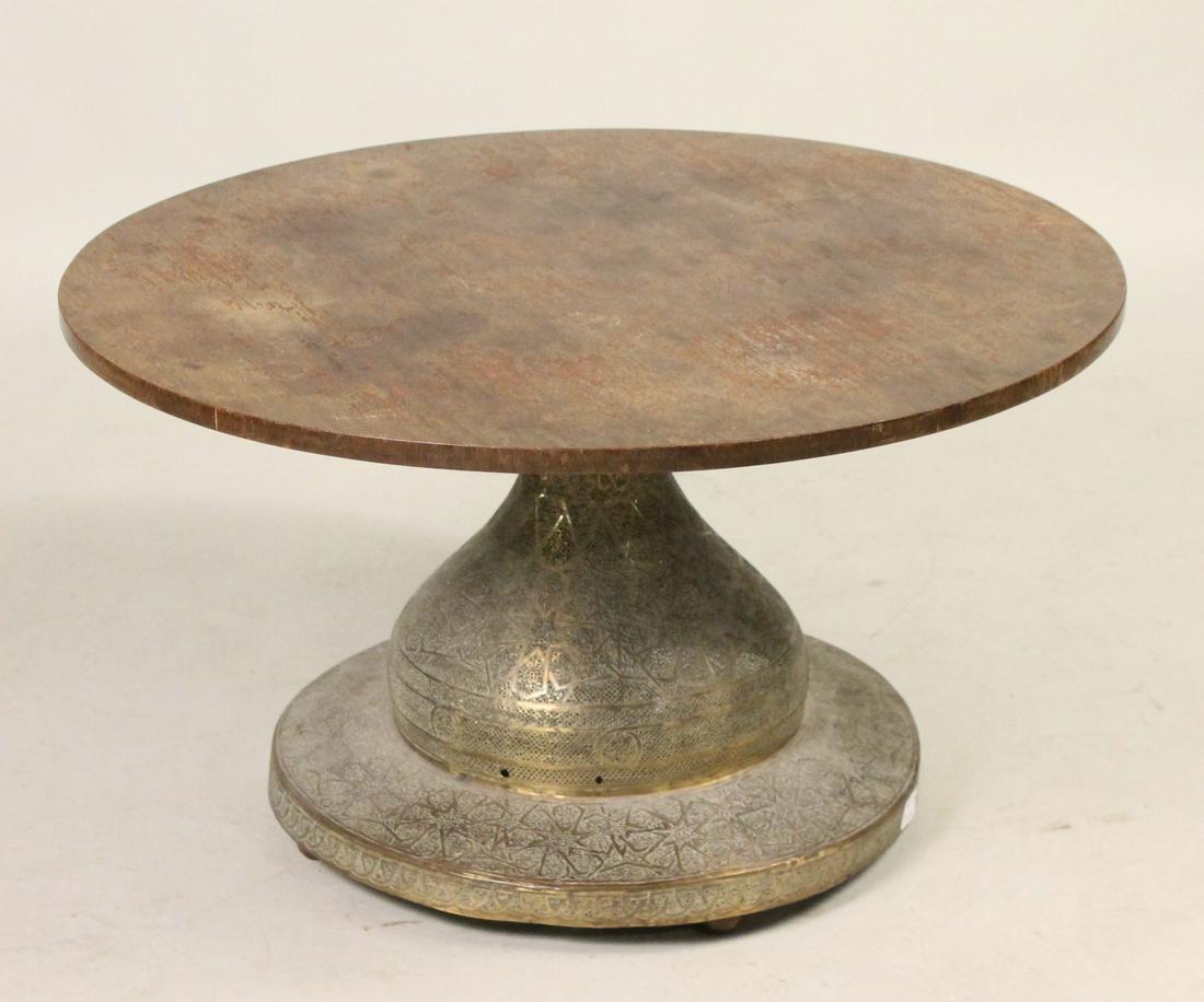 Moroccan Style Reticulated Brass Circular Table (1 of 3)
