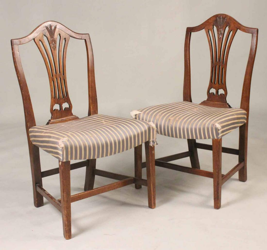 Pair of Hepplewhite Walnut Side Chairs (1 of 8)