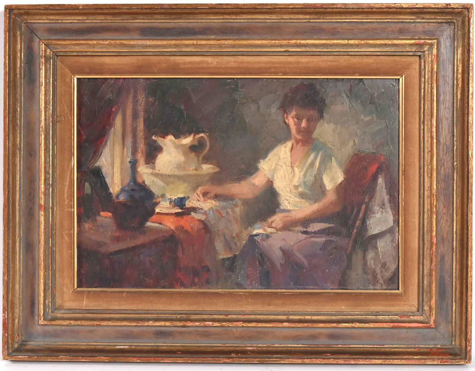 Oil on Masonite, Woman Seated, Gerald Merfled (1 of 6)