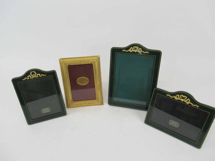 Three 24k Gold Plated Picture Frames