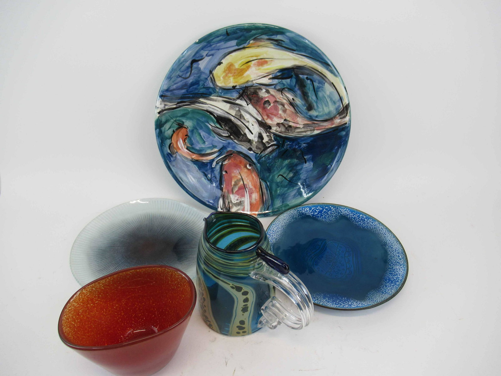 Pair of Thelma Winter Enamel Chargers (1 of 7)