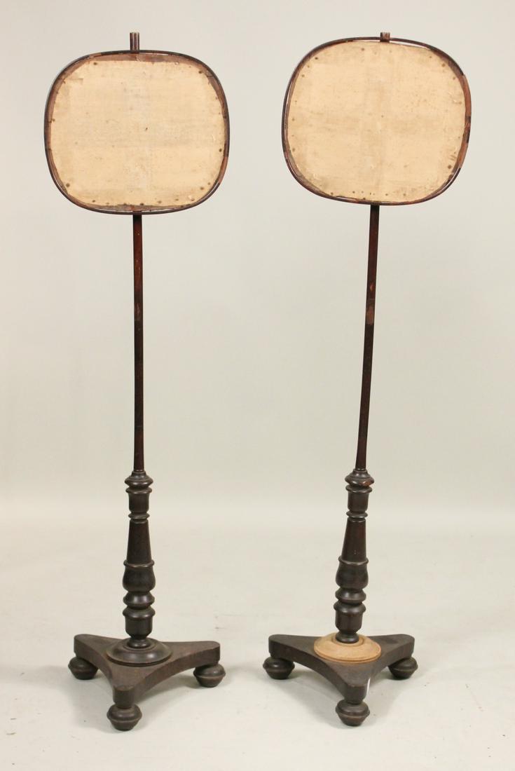 Pair of William IV Mahogany Pole Screens (1 of 5)