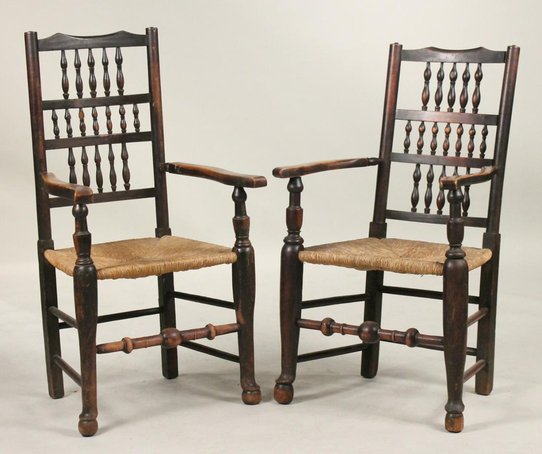 Two Similar Yorkshire Rush Seat Armchairs (1 of 10)