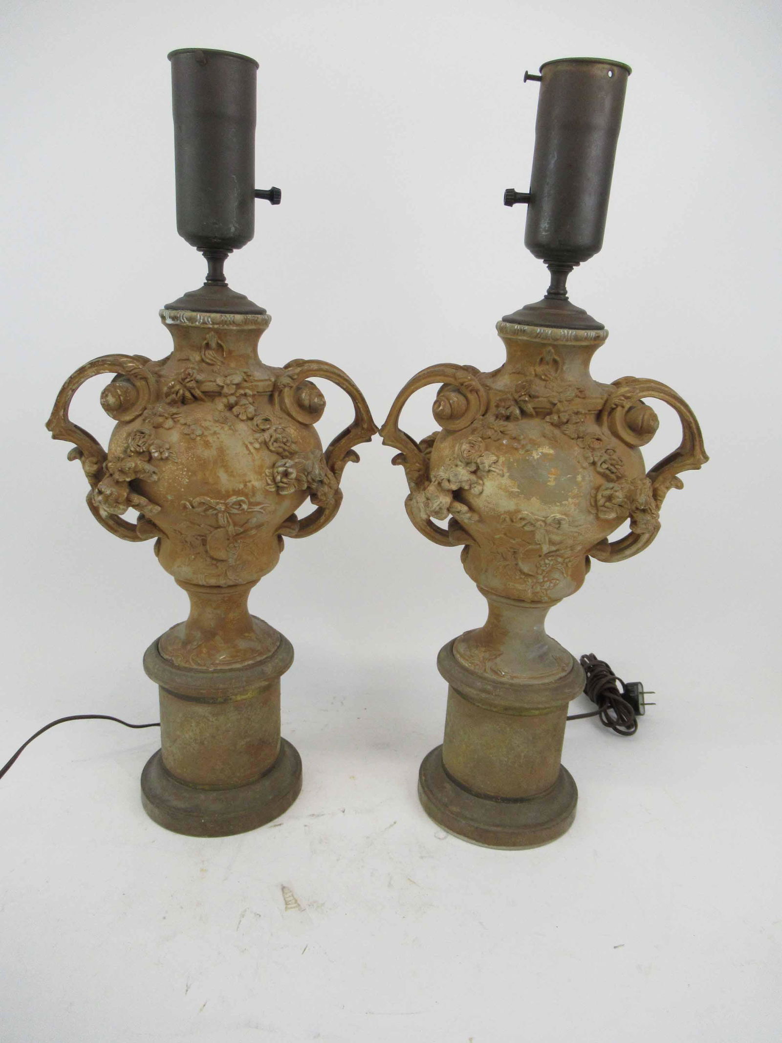 Pair of Terracotta Urn Form Vases (1 of 9)