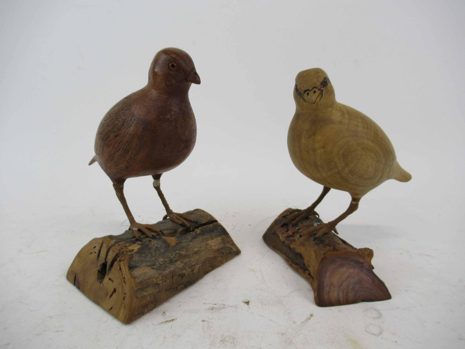 Two Bob Lee Wood Carved Partridge Birds (1 of 5)