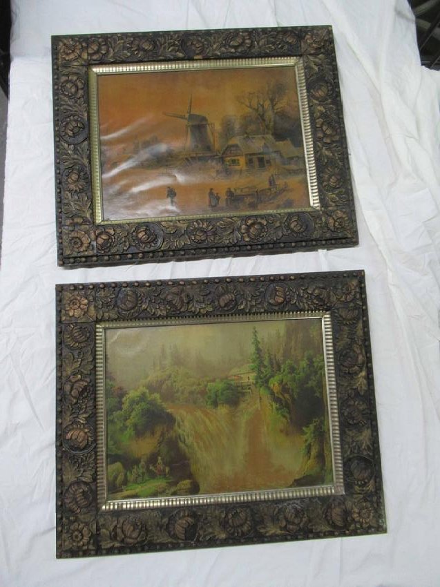 Continental Print of Windmill in Winter Scene (1 of 5)