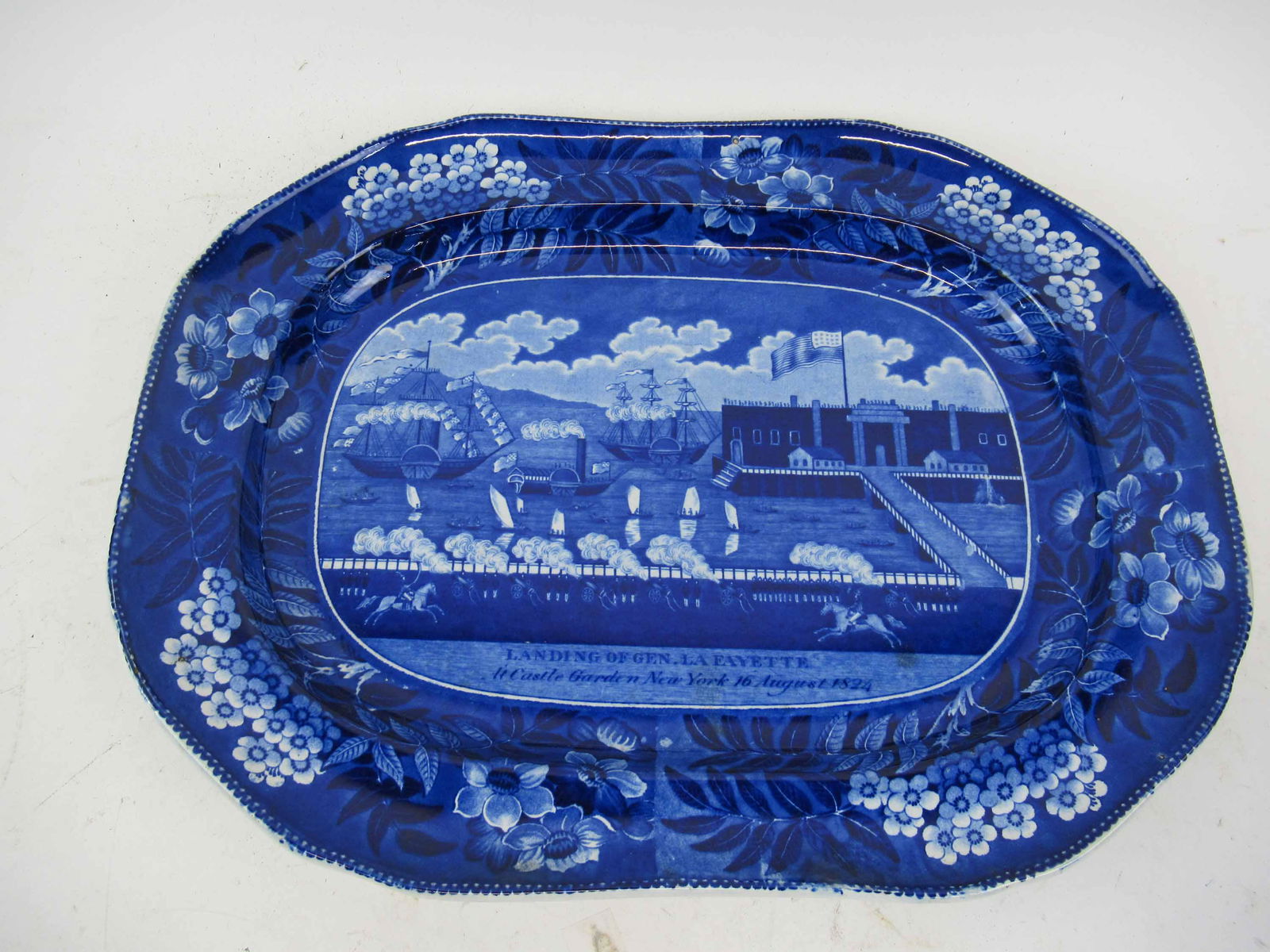 Clews Staffordshire Platter Landing of Lafayette (1 of 5)