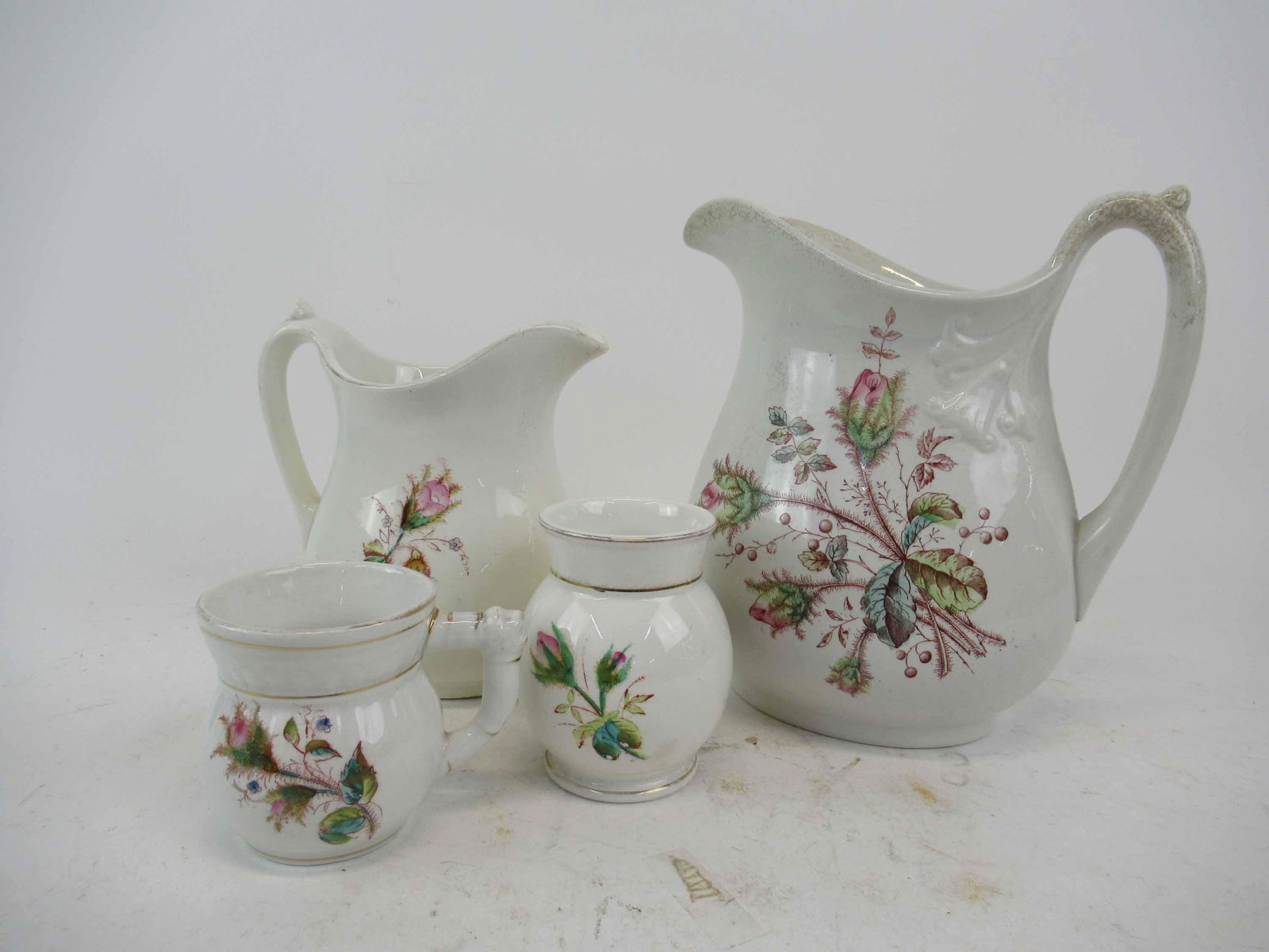 Four Ironstone Moss Rose Pieces (1 of 9)