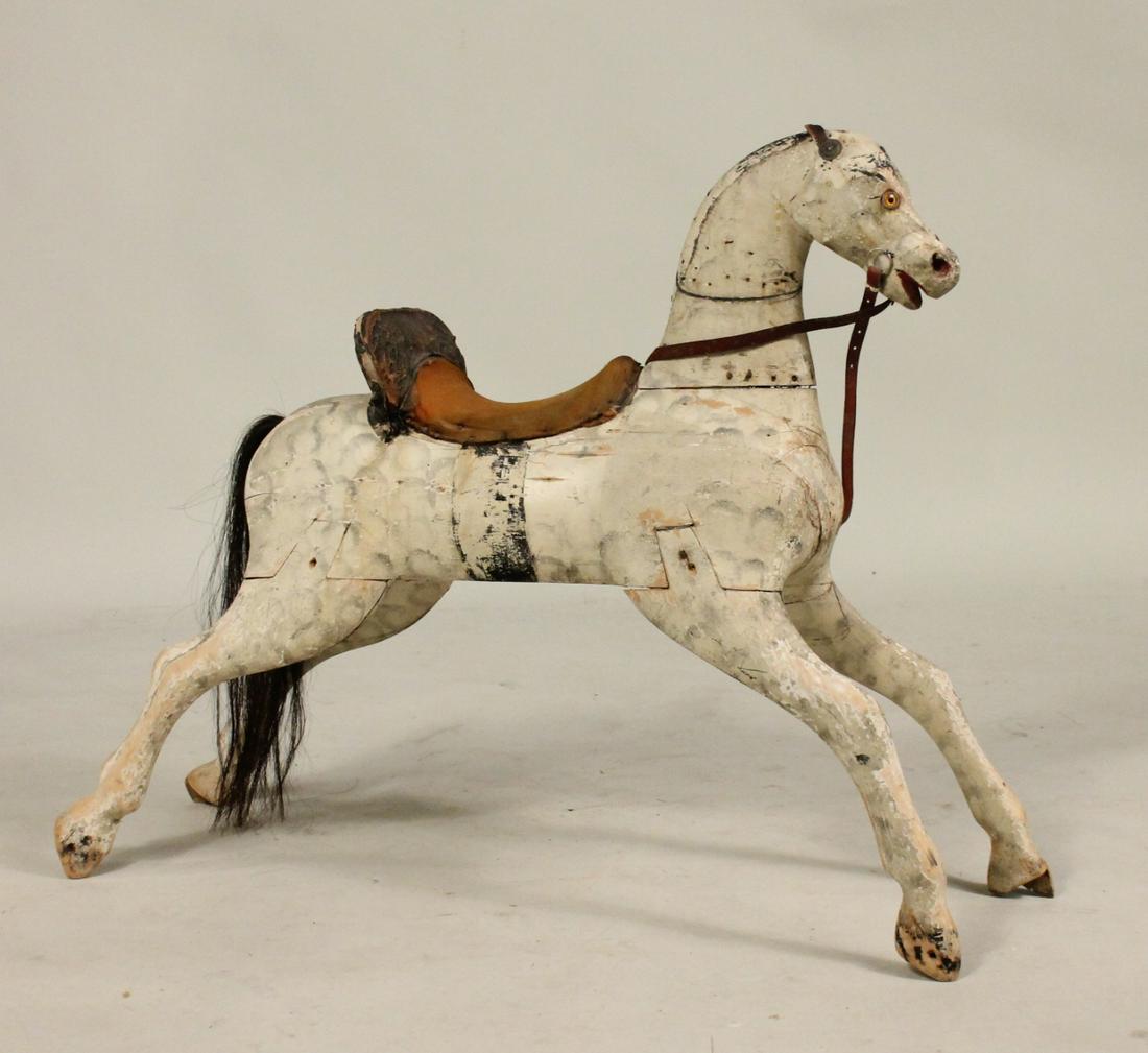 Vintage Hand Carved Wood Rocking Horse (1 of 6)