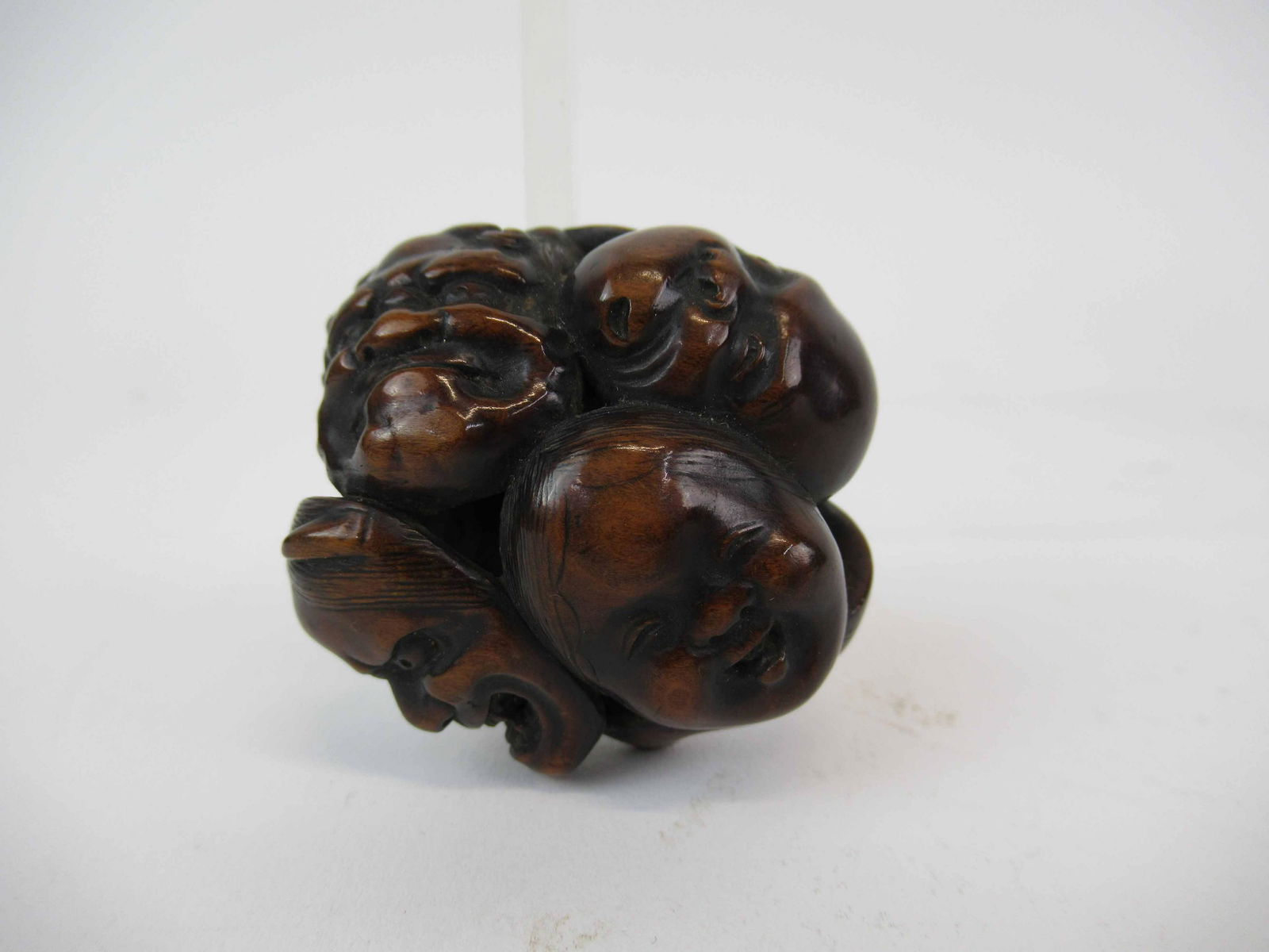Antique Japanese Carved Netsuke Seven Faces (1 of 3)