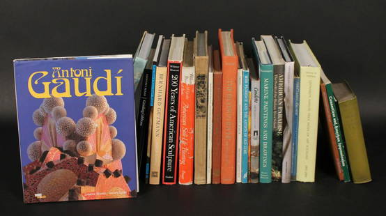 Twenty Four Books on American and European Art: Including Canaletta, Antoni Gaudi, Hudson River, Bernhard Gutmann, and John Twachtman. All books sold "as is." No guarantees made about number of books in lot or condition of books. No returns or refu