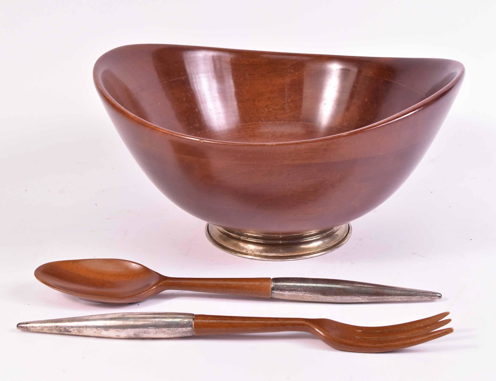 Cartier Mahogany Sterling Handled Salad Set (1 of 9)