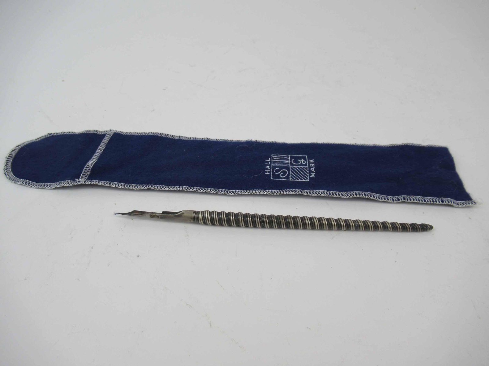 Vintage Sterling Silver Spiral Handle Pen: 7-1/2"l.