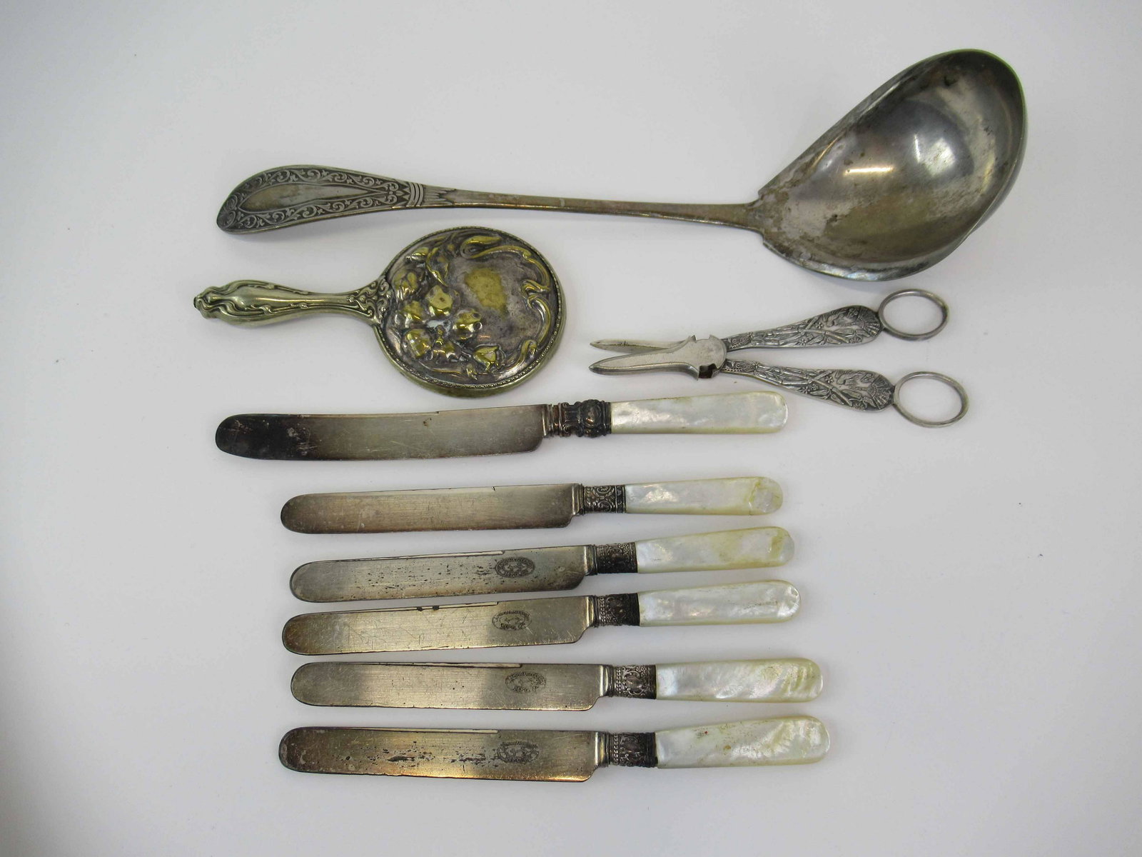 Pair of Silver Plated Victorian Grape Shears (1 of 6)