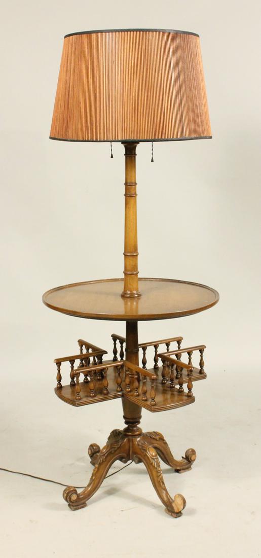 Regency Style Walnut Table Floor Lamp (1 of 6)