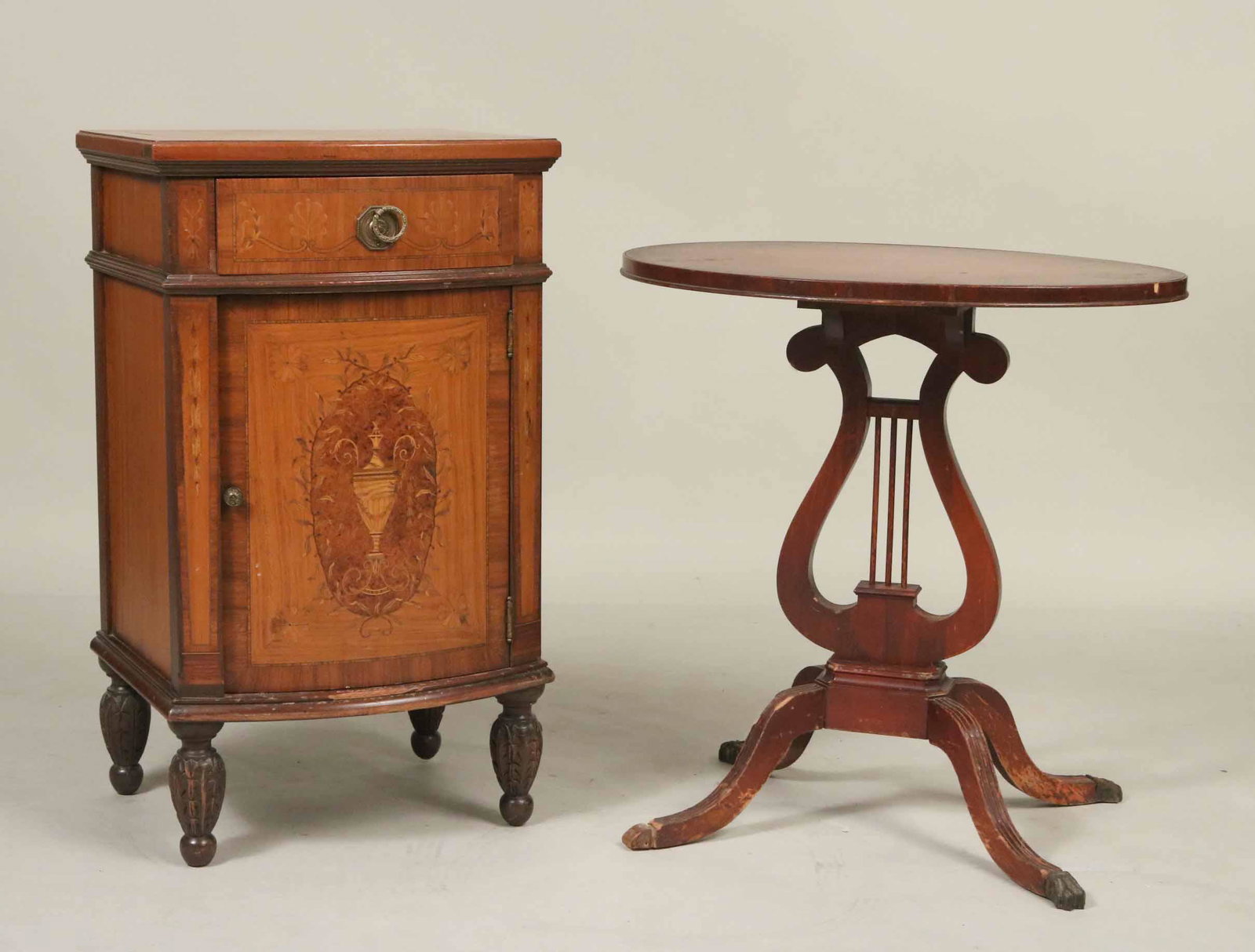 Neoclassical Style Inlaid Bedside Cabinet (1 of 5)