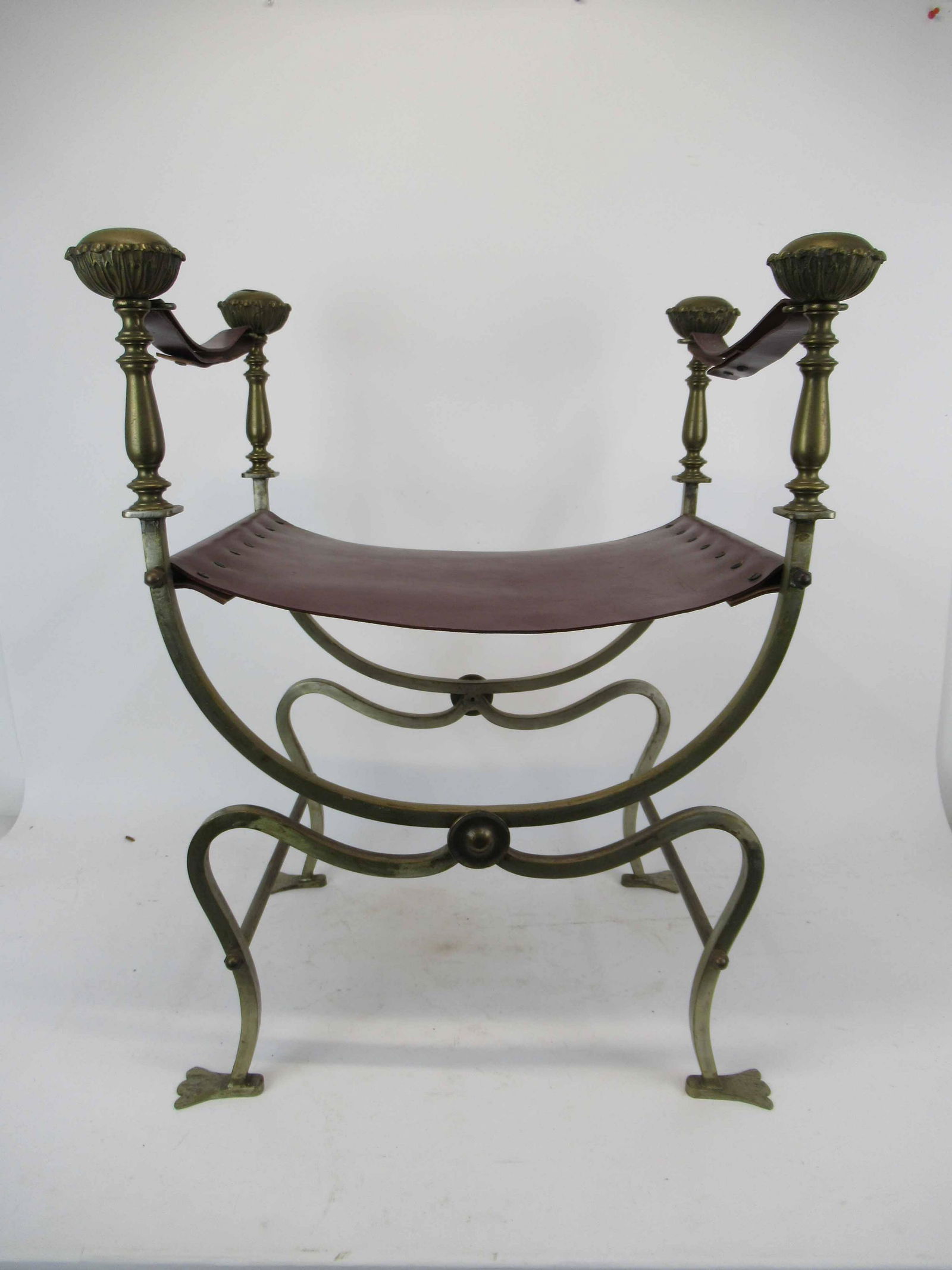 Brass and Iron Baroque Style Campaign Chair (1 of 7)