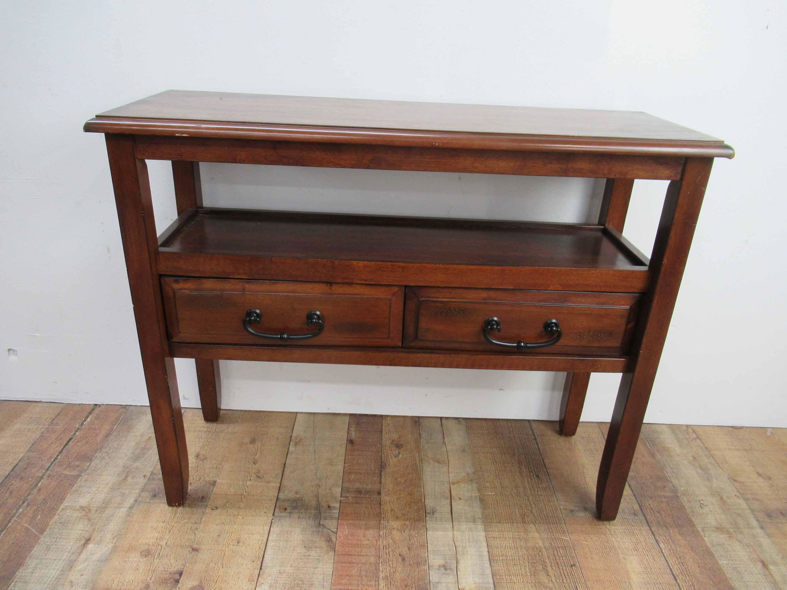 Pier One Cherrywood Two Drawer Hall Table (1 of 5)